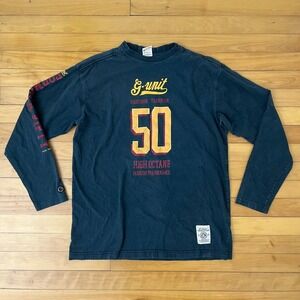 Vintage G-Unit Fifty Long Sleeve T-Shirt Navy Blue Mens Large 50 Cent y2k vtg